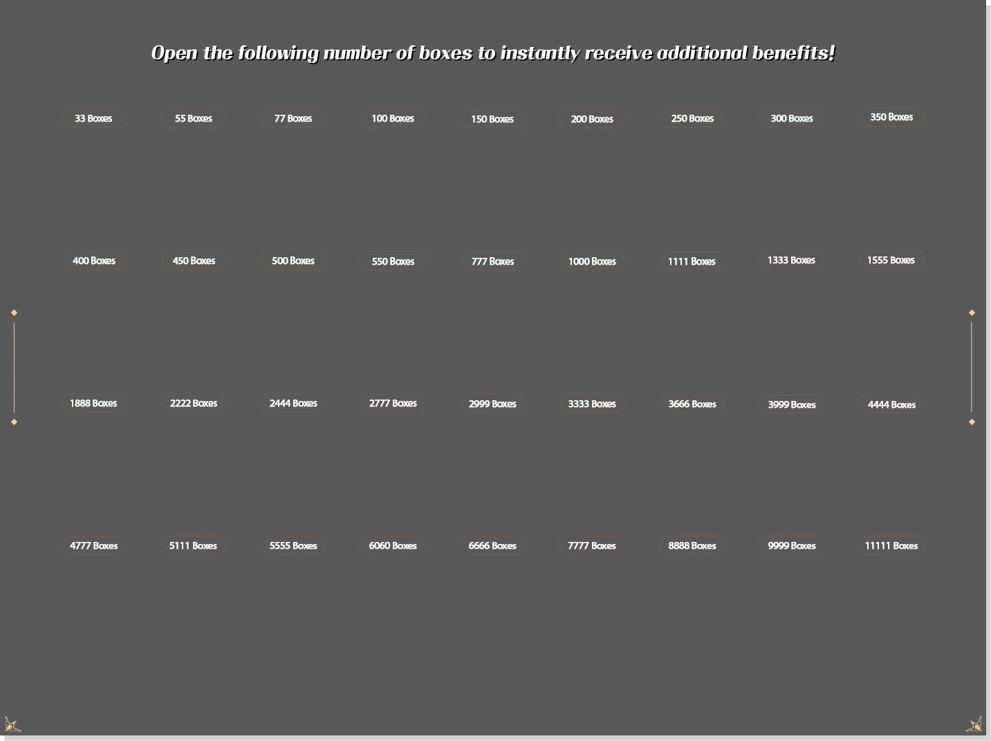 limited item back frame