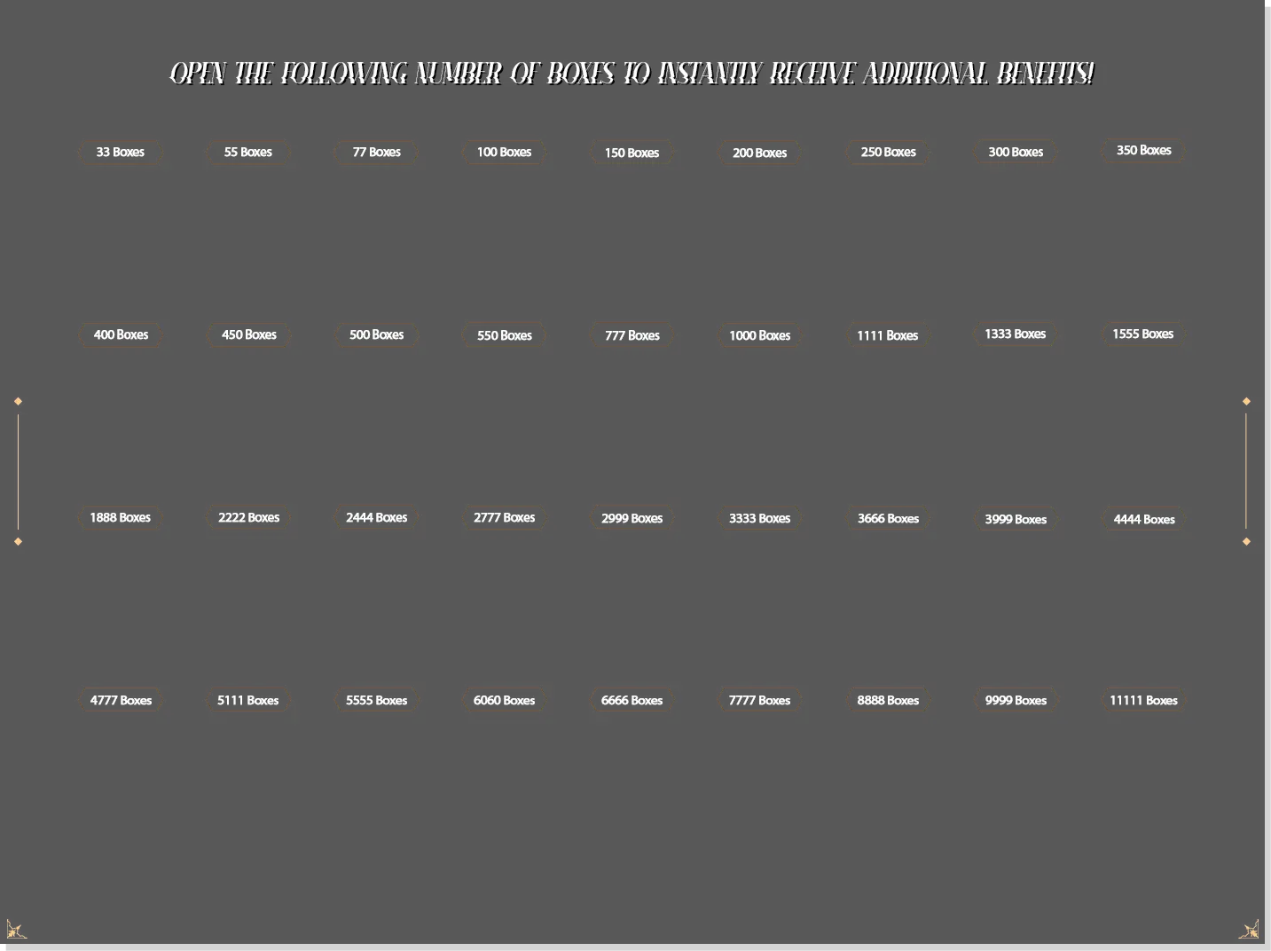 limited item back frame