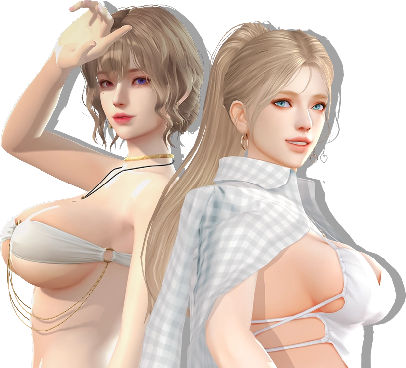Mertis and Freesia in summer swimsuit costumes